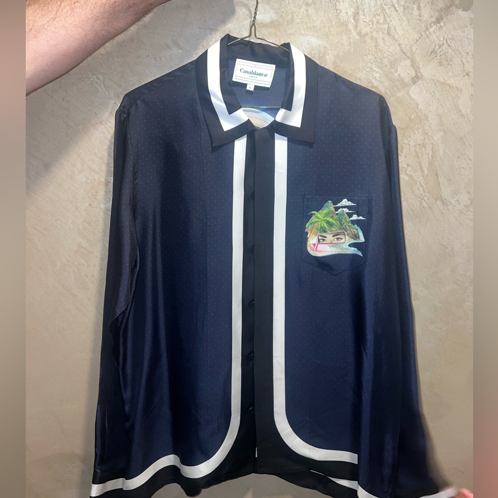 Casablanca men’s silk button shirt